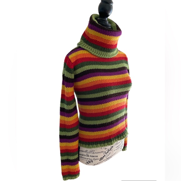 MISS SIXTY Killah Babe funky retro cowl neck rainbow sweater - Picture 2 of 9